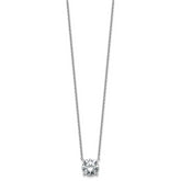 14k White Gold 3 1/2 carat Lab Grown Diamond VS/SI+ G+ Round Complete Four Prong 18 inch Solitaire Necklace